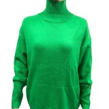 Women loose turtleneck sweater