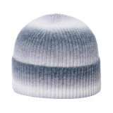 Autumn and winter gradient tie-dye printed warm hat rainbow woolen hat