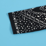 Women Sexy Beaded V-Neck Stretch Jumpsuit