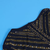 Women Sexy Beaded V-Neck Stretch Jumpsuit