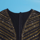 Women Sexy Beaded V-Neck Stretch Jumpsuit