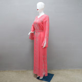 Women Dubai Arabian Beaded Abaya Dress