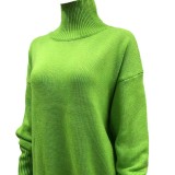 Women loose turtleneck sweater