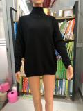 Women loose turtleneck sweater