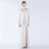 Women Elegant Slit Formal Party Evening Dress