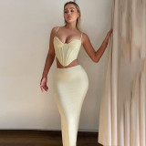 Autumn sexy trendy versatile slim solid color Bodycon long skirt for women