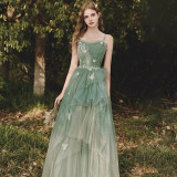 straps green tutu dress birthday formal party adult ceremony dress