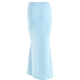 Autumn sexy trendy versatile slim solid color Bodycon long skirt for women
