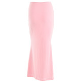 Autumn sexy trendy versatile slim solid color Bodycon long skirt for women