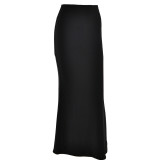 Autumn sexy trendy versatile slim solid color Bodycon long skirt for women