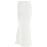 Autumn sexy trendy versatile slim solid color Bodycon long skirt for women