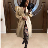 Women's versatile long windbreaker jacket