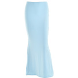 Autumn sexy trendy versatile slim solid color Bodycon long skirt for women