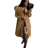 Women's versatile long windbreaker jacket