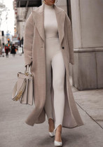 Autumn and Winter Warm Jacket Long Sleeve Turndown Collar Fleece Women's Coat