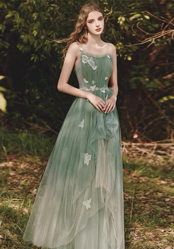 straps green tutu dress birthday formal party adult ceremony dress