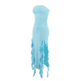 Summer strapless jellyfish sashes sexy dress women's clothing