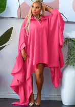 Plus Size Women's Autumn and Winter Fashion Irregular Cardigan Solid Color Loose Dress Plus Size Women's Autumn and Winter Fashion Irregular Cardigan Solid Color Loose Dress