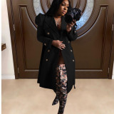 Women's versatile long windbreaker jacket