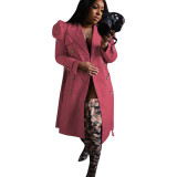 Women's versatile long windbreaker jacket