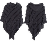 Women Fall and winter shawl Solid hooded knitting cape shawl sweater