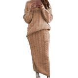 Fall and winter Women sweater and Skirt two-piece set
