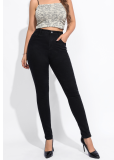 Women Casual Black Stretch Denim Pants