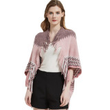 Women Fall and winter shawl Solid hooded knitting cape shawl sweater