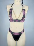 Halloween Women Sexy Letter Printed Metal Chain Sexy Lingerie Set