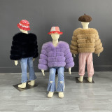 Children's winter warm Faux fur long sleeve jacket