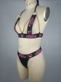 Halloween Women Sexy Letter Printed Metal Chain Sexy Lingerie Set