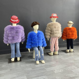 Children's winter warm Faux fur long sleeve jacket