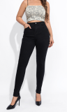 Women Casual Black Stretch Denim Pants