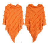 Women Fall and winter shawl Solid hooded knitting cape shawl sweater