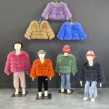 Children's winter warm Faux fur long sleeve jacket