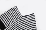 Women winter bat sleeve black striped knitting shawl sweater