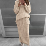 Fall and winter Women sweater and Skirt two-piece set