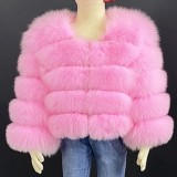 Children's winter warm Faux fur long sleeve jacket