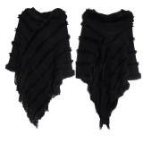 Women Fall and winter shawl Solid hooded knitting cape shawl sweater