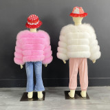 Children's winter warm Faux fur long sleeve jacket