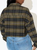 Women Fall and winter plaid shirt