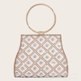 Women Pearl Diamond Evening Bag Wrist Ring Clutch