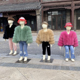 Children's Warm Patchwork Faux Fur Jacket