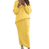 Fall and winter Women sweater and Skirt two-piece set