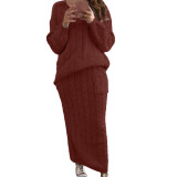Fall and winter Women sweater and Skirt two-piece set