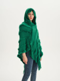 Women Fall and winter shawl Solid hooded knitting cape shawl sweater