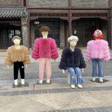 Children's Warm Patchwork Faux Fur Jacket