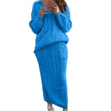 Fall and winter Women sweater and Skirt two-piece set