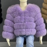 Children's winter warm Faux fur long sleeve jacket