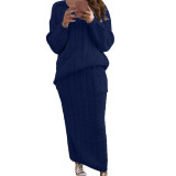 Fall and winter Women sweater and Skirt two-piece set